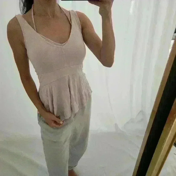 Free people violet lavender scoop Is neck softing top summer yoga lounge sleep - Picture 2 of 8